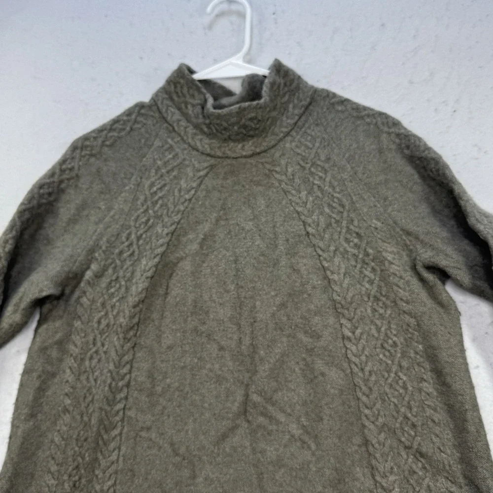 Aventura Sweater Womens Medium / Large Merino Wool Blend Cable Knit Mock Neck - Picture 11 of 13